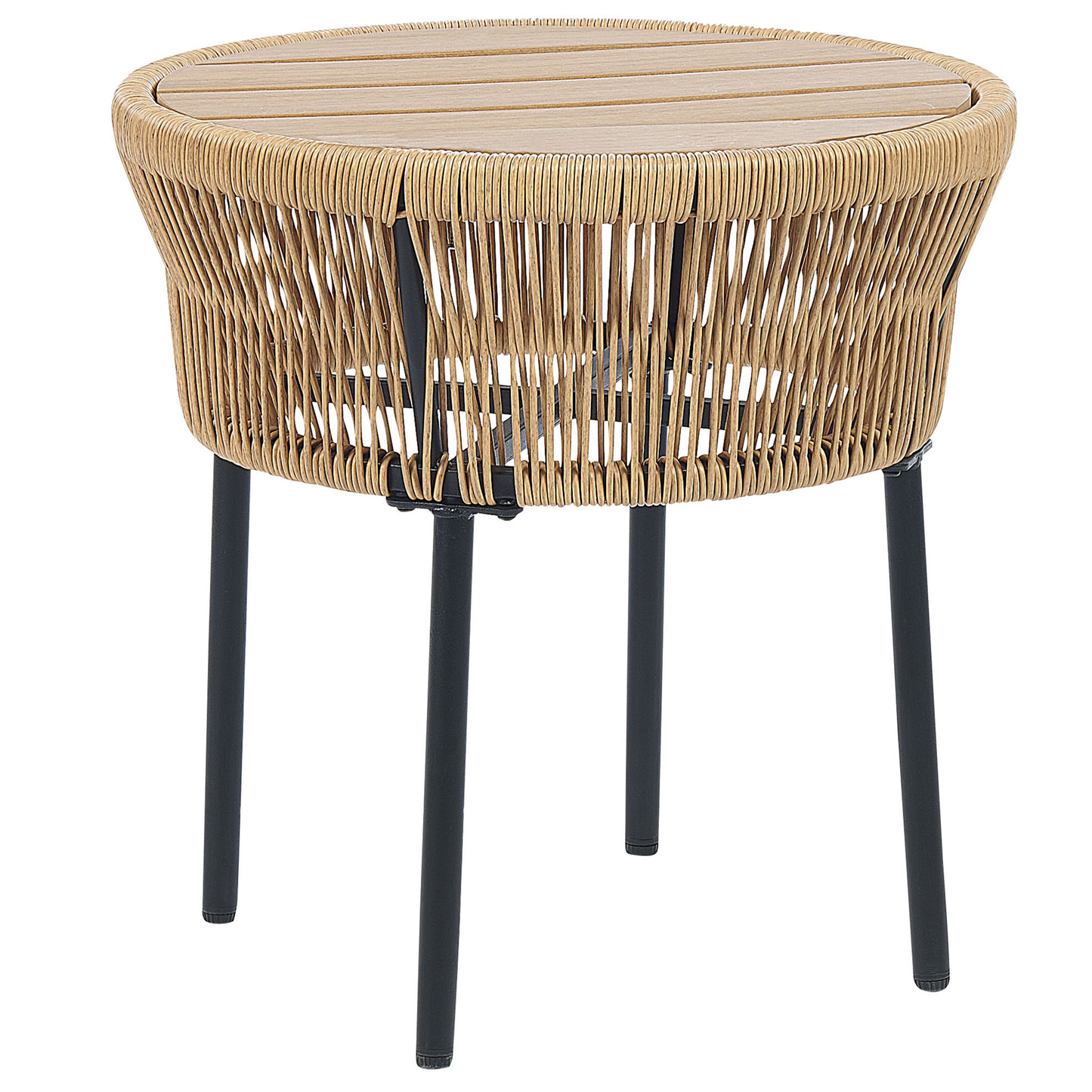 Bistro Set inkl. Kissen GARGANO Polyrattan Naturfarben