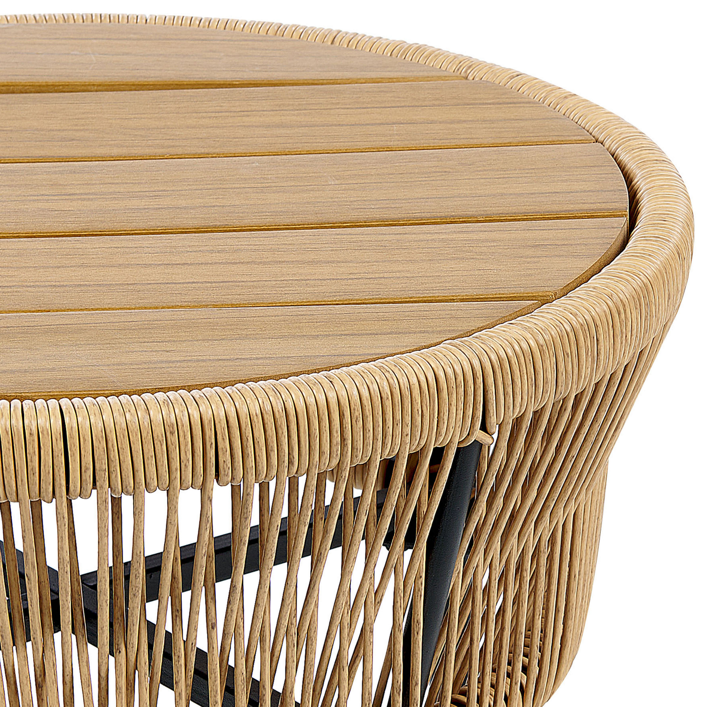 Bistro Set inkl. Kissen GARGANO Polyrattan Naturfarben