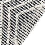 Teppich Wolle schwarz / weiss 160 x 230 cm Fransen Kurzflor SAVUCA