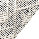 Teppich Wolle schwarz / weiss 160 x 230 cm Fransen Kurzflor KAVAK