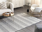 Teppich Wolle grau / weiss 160 x 230 cm Fransen Kurzflor TONYA
