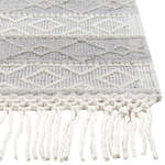 Teppich Wolle grau / weiss 160 x 230 cm Fransen Kurzflor TONYA