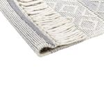 Teppich Wolle grau / weiss 160 x 230 cm Fransen Kurzflor TONYA