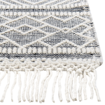 Teppich Wolle grau / weiss 160 x 230 cm Fransen Kurzflor TOPRAKKALE