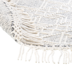 Teppich Wolle grau / cremeweiss ⌀ 140 cm Fransen Kurzflor BULDAN