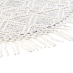 Teppich Wolle grau / cremeweiss ⌀ 140 cm Fransen Kurzflor BULDAN
