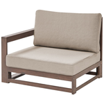 Lounge Set Akazienholz dunkelbraun 4-Sitzer linksseitig modular Auflagen taupe TIMOR II