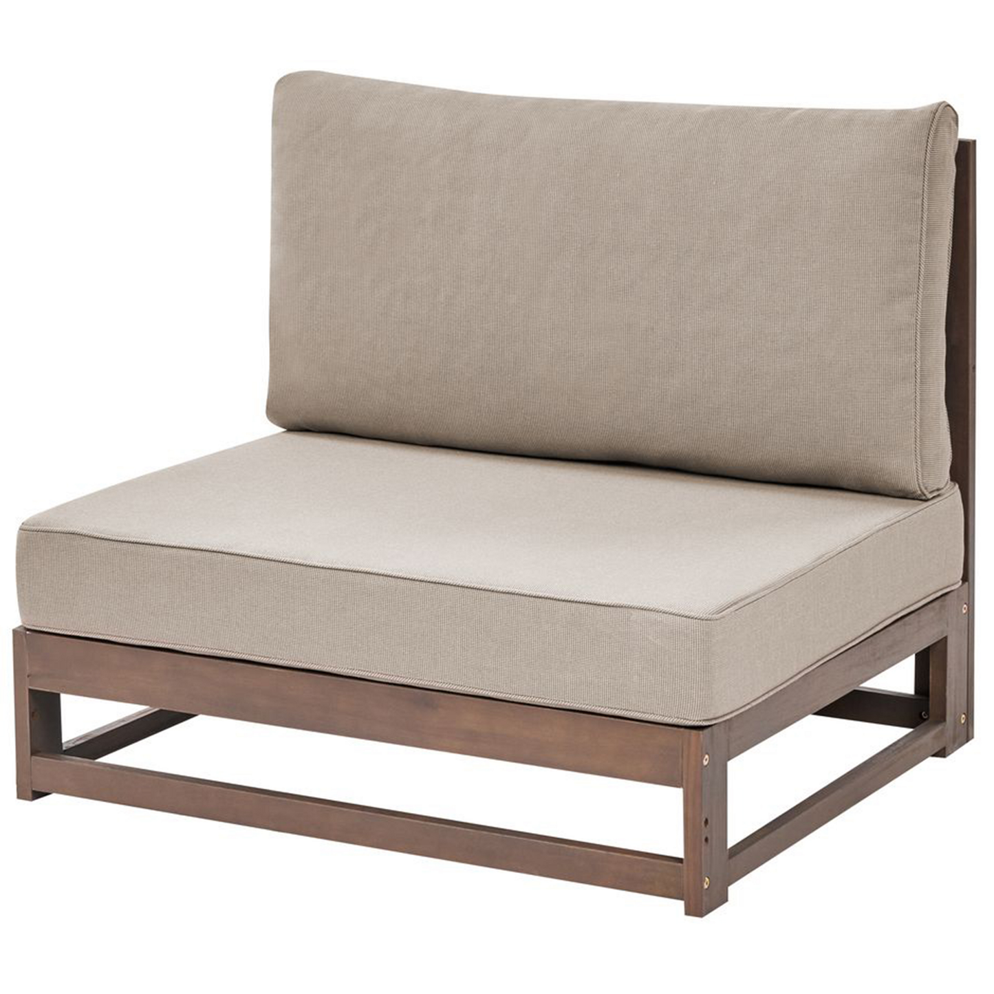 Lounge Set Akazienholz dunkelbraun 4-Sitzer linksseitig modular Auflagen taupe TIMOR II