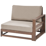 Lounge Set Akazienholz dunkelbraun 4-Sitzer linksseitig modular Auflagen taupe TIMOR II