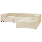 3-Sitzer Ecksofa Leinen beige linksseitig APRICA