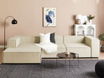 3-Sitzer Ecksofa Leinen beige rechtsseitig APRICA