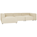 3-Sitzer Ecksofa Leinen beige rechtsseitig APRICA