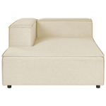 3-Sitzer Ecksofa Leinen beige linksseitig mit Ottomane APRICA