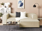 2-Sitzer Ecksofa Leinen beige linksseitig APRICA