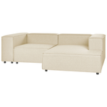 2-Sitzer Ecksofa Leinen beige linksseitig APRICA
