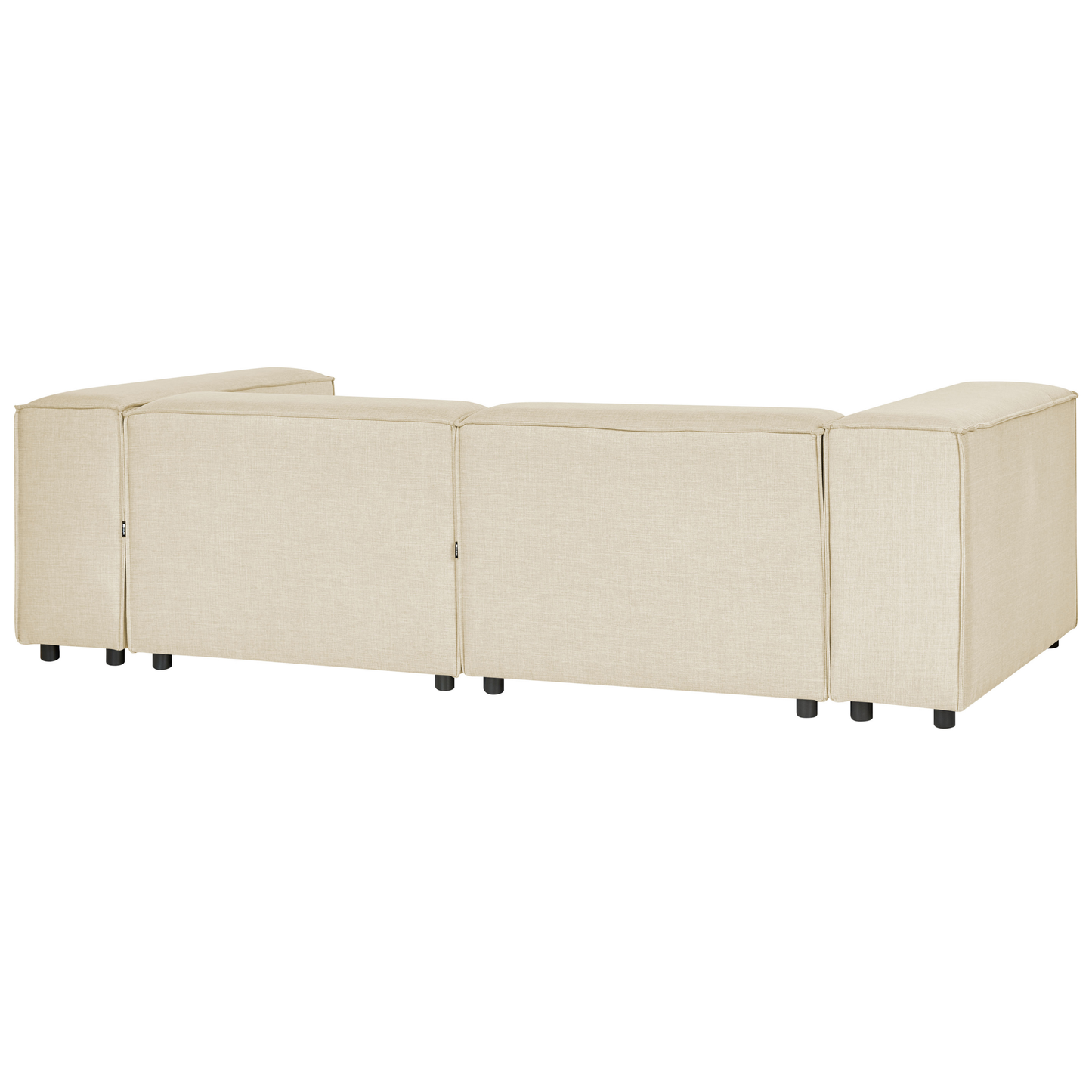 2-Sitzer Ecksofa Leinen beige linksseitig mit Ottomane APRICA