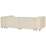 2-Sitzer Ecksofa Leinen beige linksseitig mit Ottomane APRICA