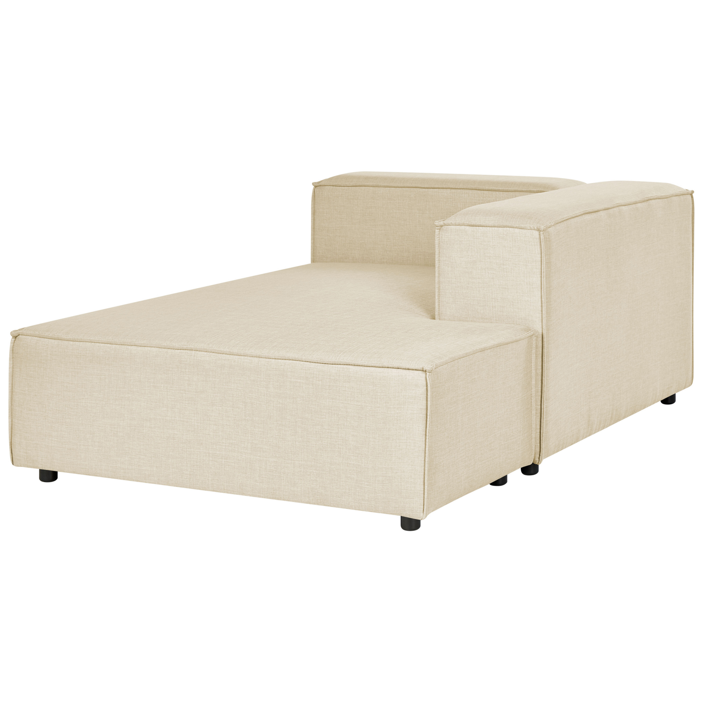 2-Sitzer Ecksofa Leinen beige linksseitig mit Ottomane APRICA
