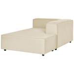 2-Sitzer Ecksofa Leinen beige linksseitig mit Ottomane APRICA