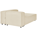 2-Sitzer Ecksofa Leinen beige linksseitig mit Ottomane APRICA