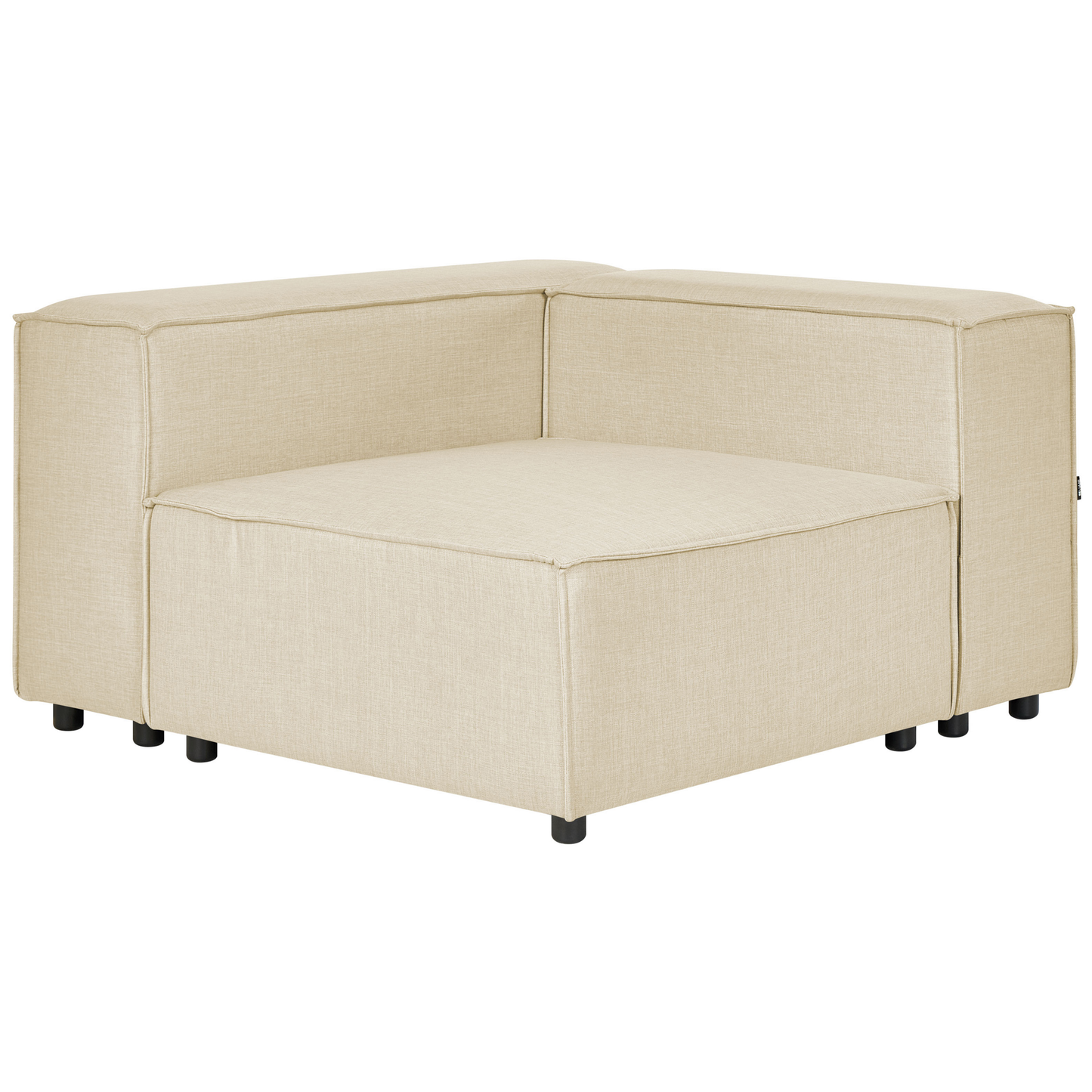 2-Sitzer Ecksofa Leinen beige linksseitig mit Ottomane APRICA