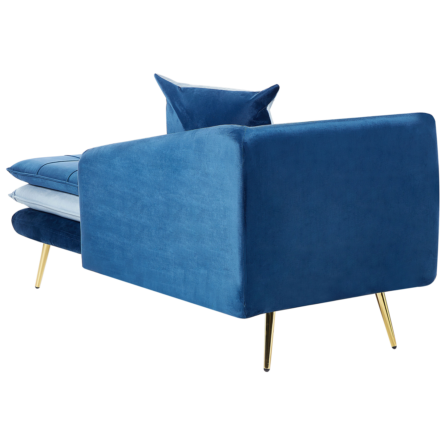 Chaiselongue Samtstoff blau linksseitig GONESSE