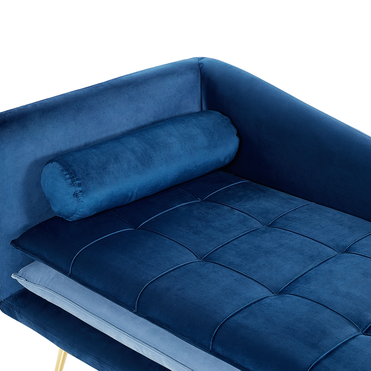 Chaiselongue Samtstoff blau linksseitig GONESSE