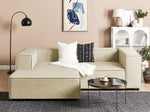 2-Sitzer Ecksofa Leinen beige rechtsseitig APRICA