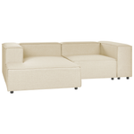 2-Sitzer Ecksofa Leinen beige rechtsseitig APRICA