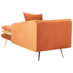 Chaiselongue Samtstoff orange linksseitig GONESSE