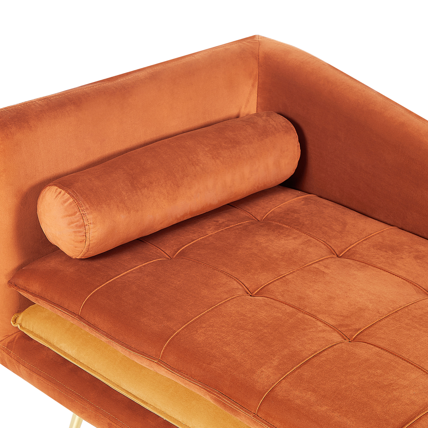 Chaiselongue Samtstoff orange linksseitig GONESSE