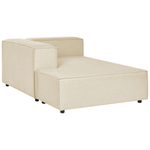 2-Sitzer Ecksofa Leinen beige rechtsseitig APRICA