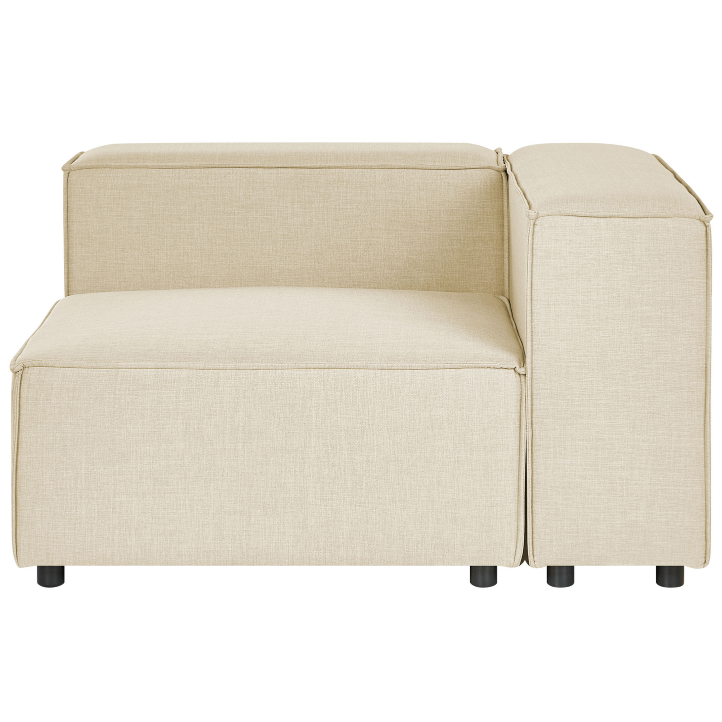 2-Sitzer Ecksofa Leinen beige rechtsseitig APRICA
