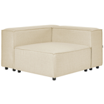 2-Sitzer Ecksofa Leinen beige rechtsseitig APRICA