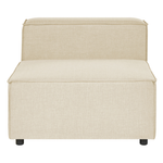 2-Sitzer Ecksofa Leinen beige rechtsseitig mit Ottomane APRICA