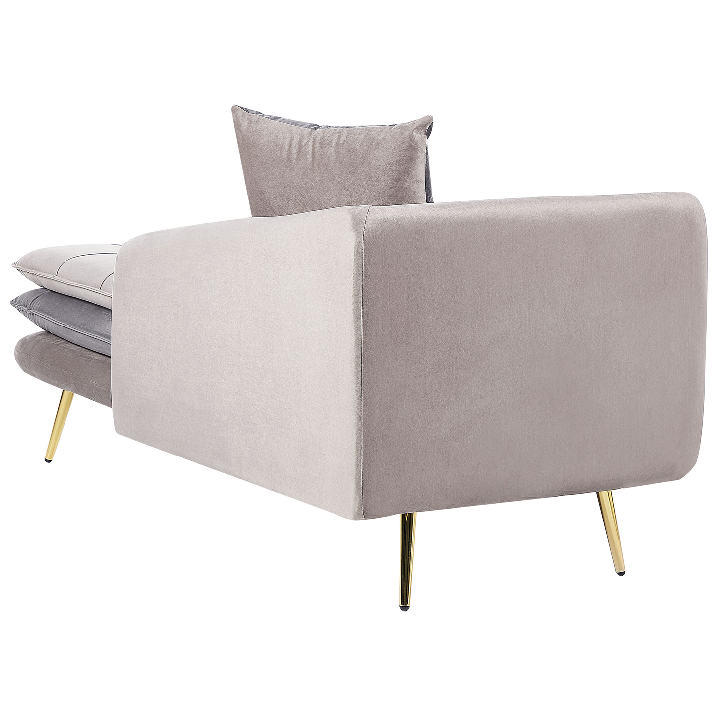 Chaiselongue Samtstoff taupe / dunkelgrau linksseitig GONESSE