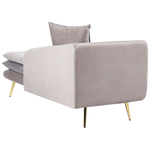 Chaiselongue Samtstoff taupe / dunkelgrau linksseitig GONESSE