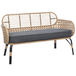 Gartensofa 2-Sitzer PRATELLO Polyrattan Naturfarben