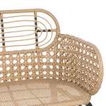 Gartensofa 2-Sitzer PRATELLO Polyrattan Naturfarben