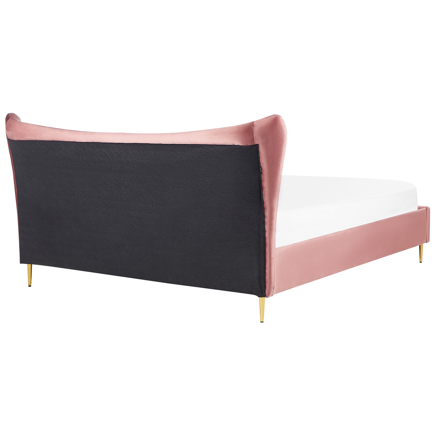 Bett mit Lattenrost Samtstoff CHALEIX 180 x 200 cm Pfirsichrosa