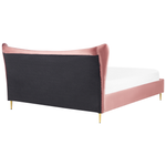 Bett mit Lattenrost Samtstoff CHALEIX 180 x 200 cm Pfirsichrosa