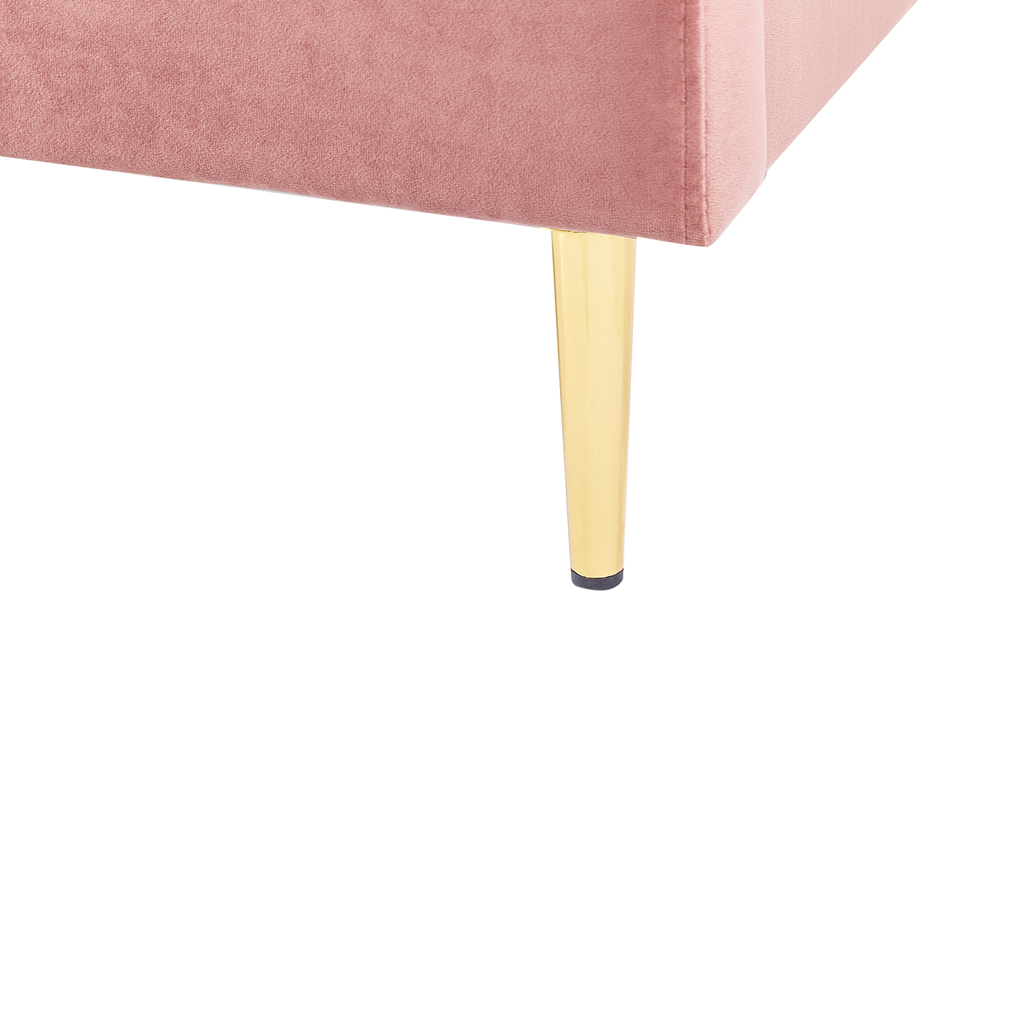 Bett mit Lattenrost Samtstoff CHALEIX 180 x 200 cm Pfirsichrosa