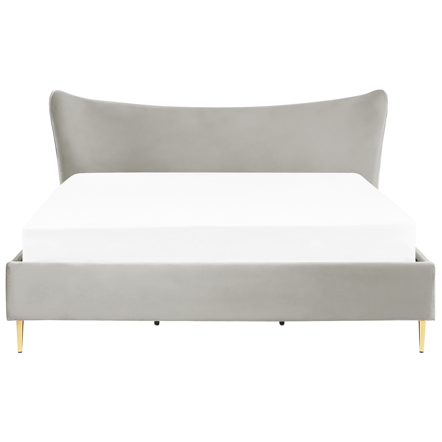 Bett mit Lattenrost Samtstoff CHALEIX 180 x 200 cm Hellgrau