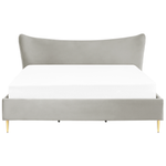 Bett mit Lattenrost Samtstoff CHALEIX 180 x 200 cm Hellgrau