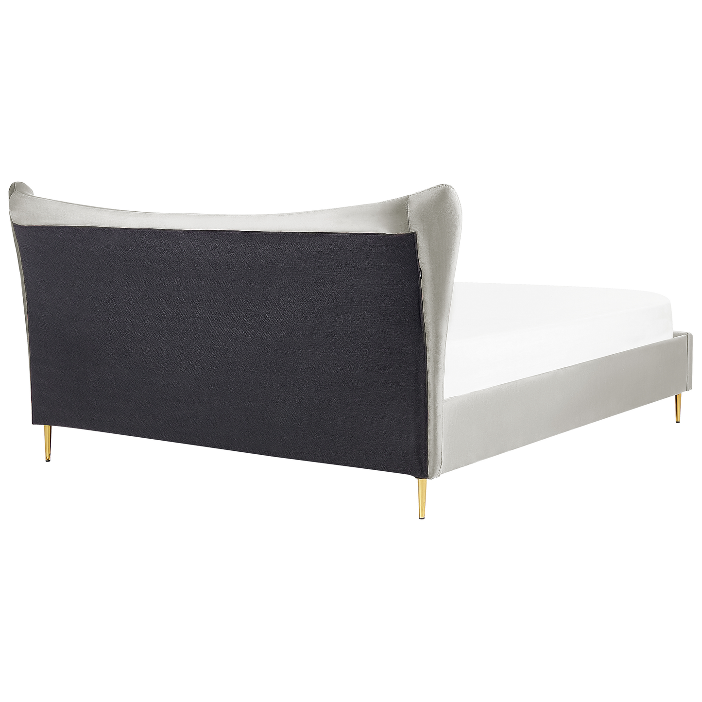 Bett mit Lattenrost Samtstoff CHALEIX 180 x 200 cm Hellgrau