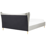 Bett mit Lattenrost Samtstoff CHALEIX 180 x 200 cm Hellgrau