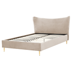 Bett mit Lattenrost Samtstoff CHALEIX 160 x 200 cm Taupe