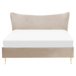 Bett mit Lattenrost Samtstoff CHALEIX 160 x 200 cm Taupe