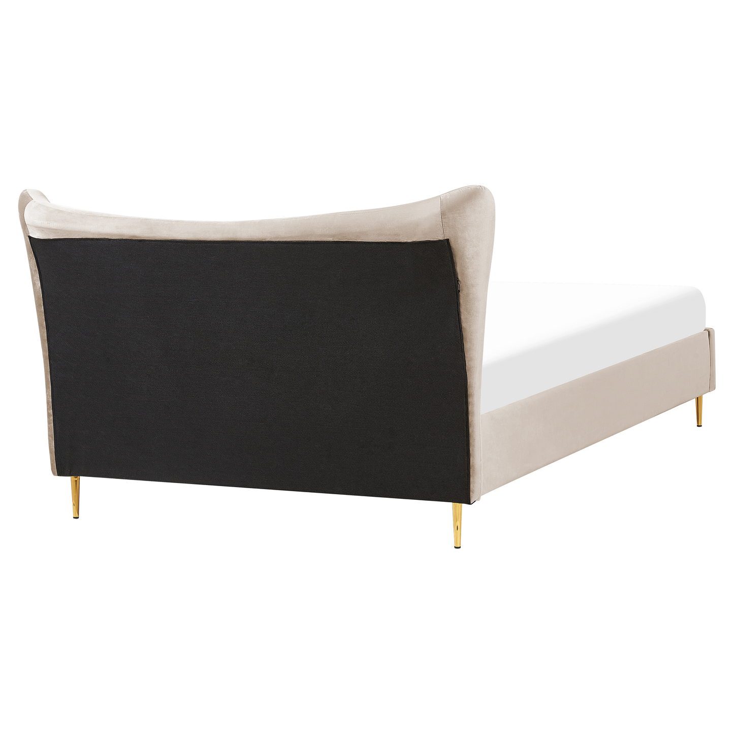 Bett mit Lattenrost Samtstoff CHALEIX 160 x 200 cm Taupe