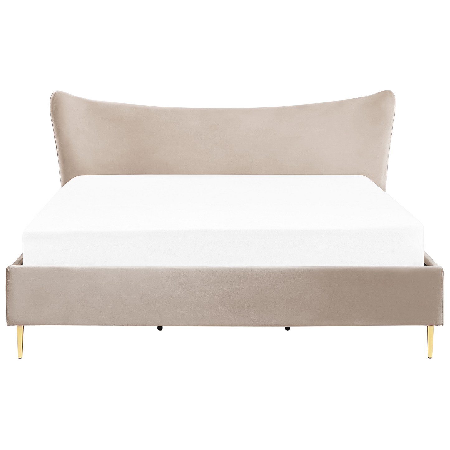Polsterbett Samtstoff taupe Lattenrost 180 x 200 cm CHALEIX